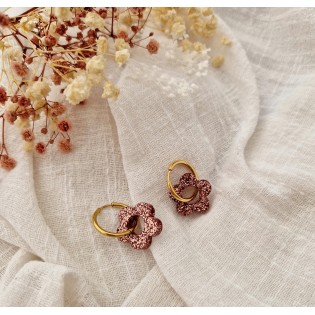 Boucles d'oreilles Flowers rose gold