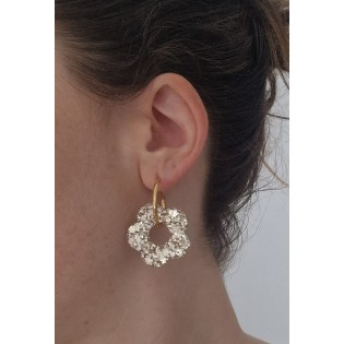 Boucles d'oreilles Maxi flowers mix champagne