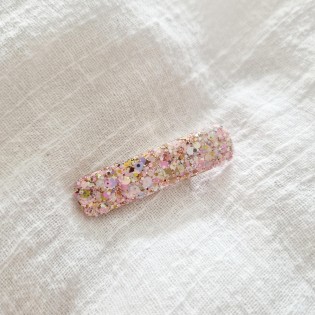 Mini barrette résine barre nuage de roses