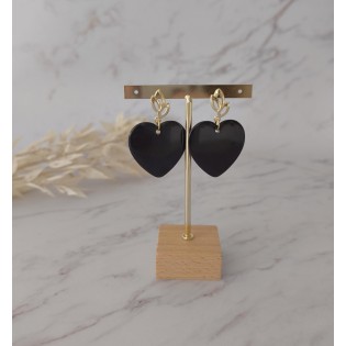 Boucles d'oreilles Coeur noir