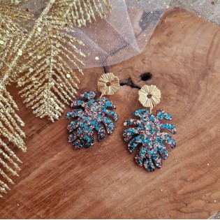 Boucles d'oreilles Tropical Cosmic vert