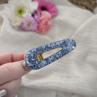 Barrette résine Bleu azur