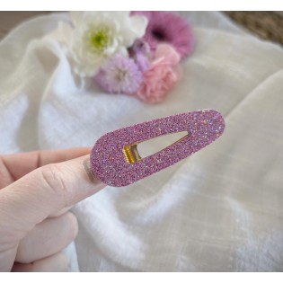 Barrette résine Rose holographique