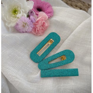 Barrette résine Turquoise